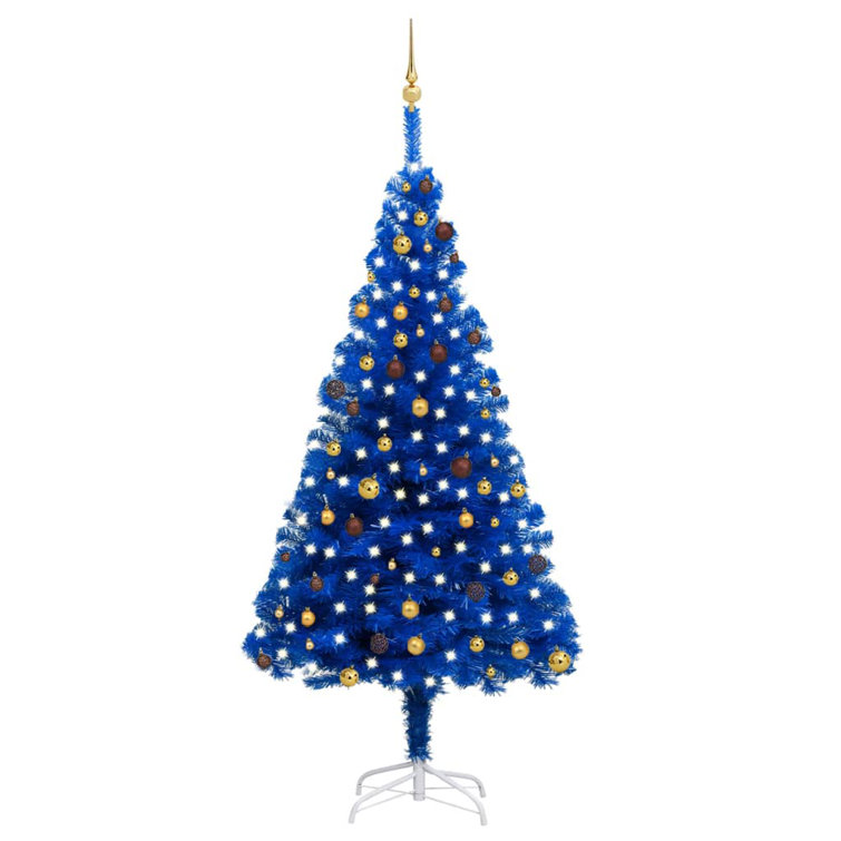 The Seasonal Aisle 240Cm H Blue Cypress Christmas Tree with 150 LED